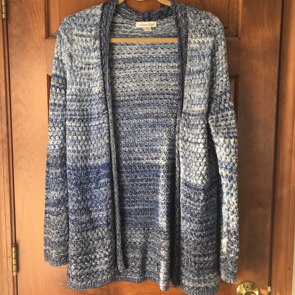 Coldwater Creek ombré blue knit cardigan sweater
